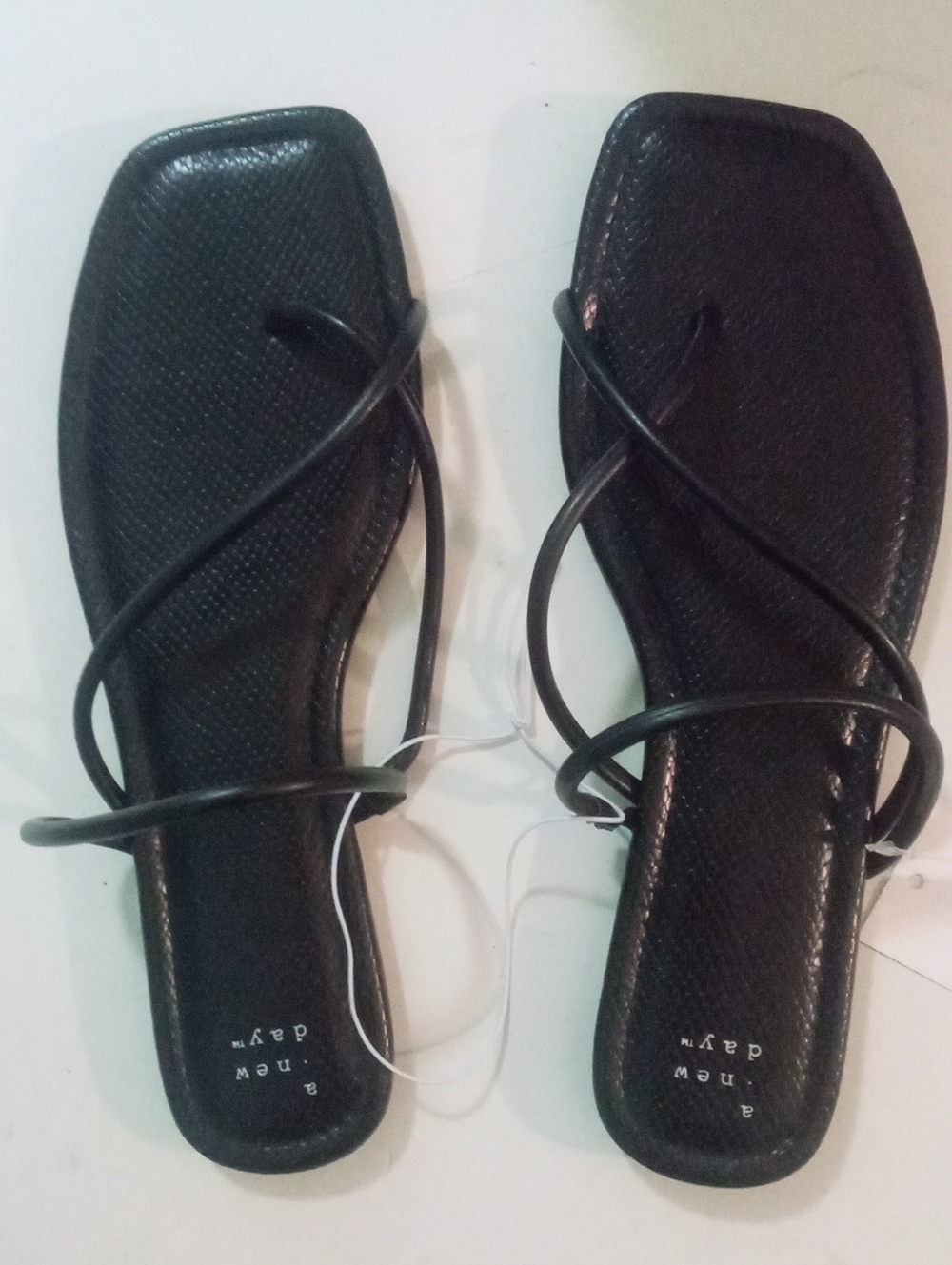A New Day Black Strappy Square-Toe Sandals Sz 10 NWT $35